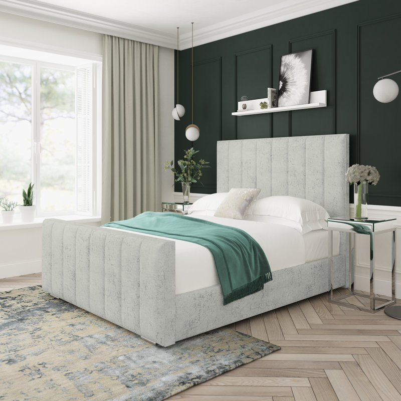 Upholstered Bed, Platinum, Single (3')