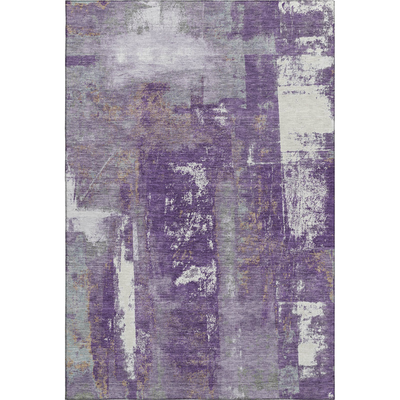 Premium Machine Washable Pirtle AMF1984 Abstract Rug, Rectangle 10' x 14'