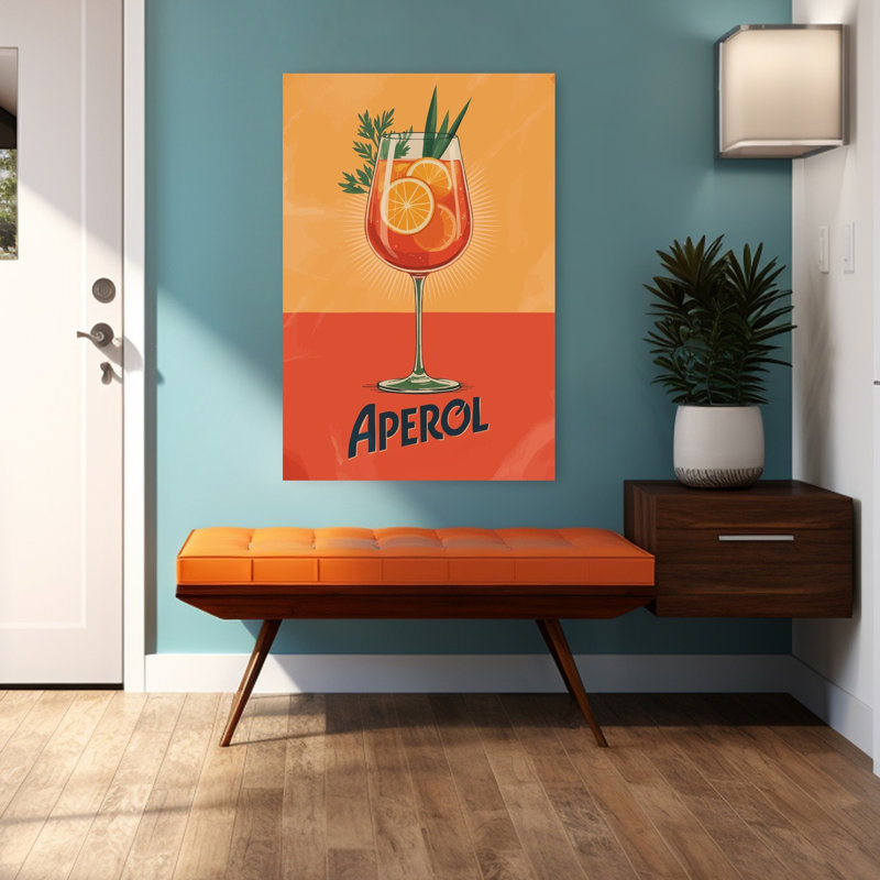 Art mural rétro rafraîchissant orange Spirz, H 48 po x l 32 po