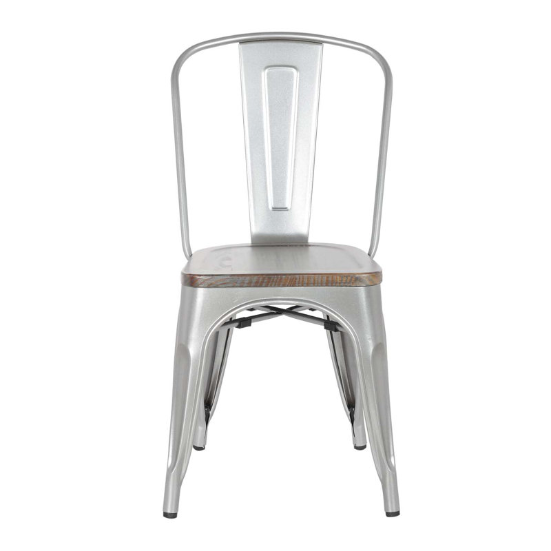 Chaise d'appoint en métal 74522, Perle argentée