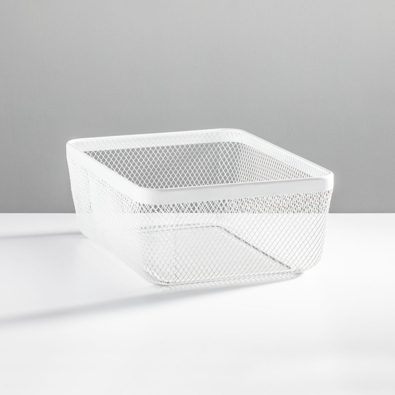 Panier en fil de fer 16 x 12 x 6, Blanc mat