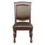 Ensemble de 2 chaises d'appoint en bois rembourrées traditionnelles, finition cerisier, brun