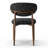 Mid-Century Modern Upholstered Dining Chairs with Wood-Grain Metal Legs-492494397
