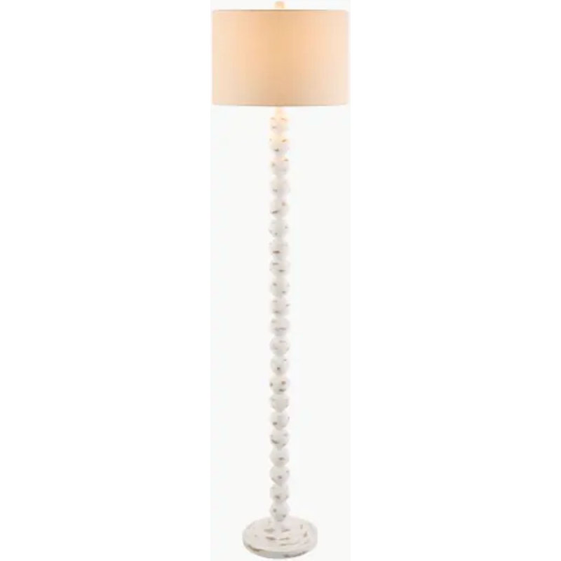 Lampe sur pied Dygall, Beige, Blanc antique