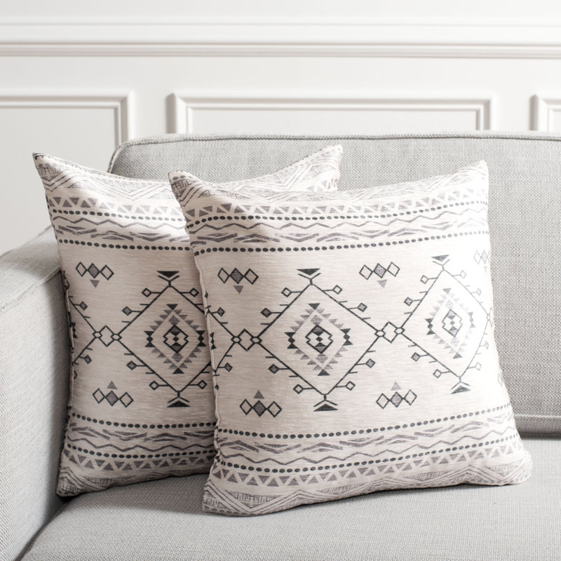 Geometric Chenille Reversible Throw Pillow, 21" x 21"