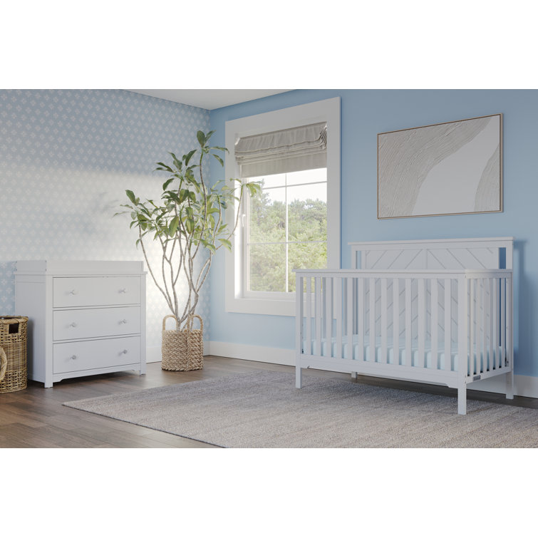 grey crib and dresser set Oxford Baby London Lane 2 Piece Nursery Set