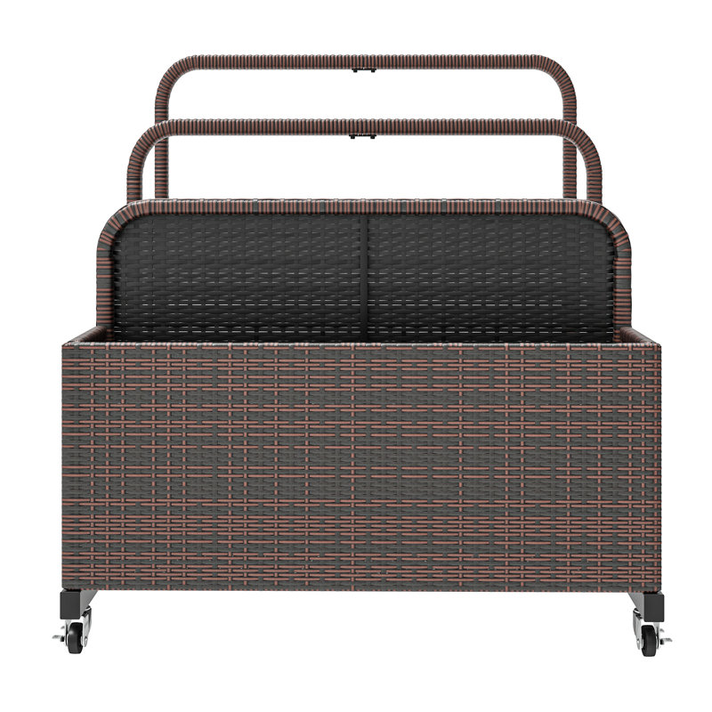 Boîte de rangement en osier Yita, Brun foncé