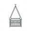 Lit simple, plancher en forme de tente, tipi avec garde-corps, lattes-587513062
