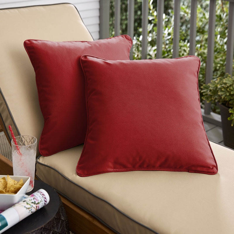 Housse et insert de coussin d'extérieur carré Hansah, H 16 po x l 16 po x P 6 po, Sunbrella tissu marine