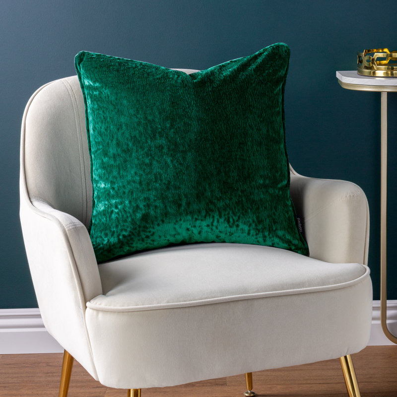 Square Throw Pillow Cover, Emerald