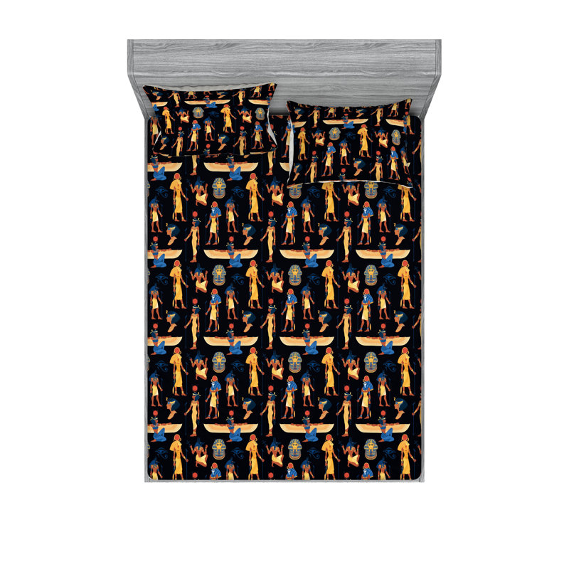 Drap-housse et taie décorative Ambesonne, Ensemble de draps pour très grand lit avec 2 taie