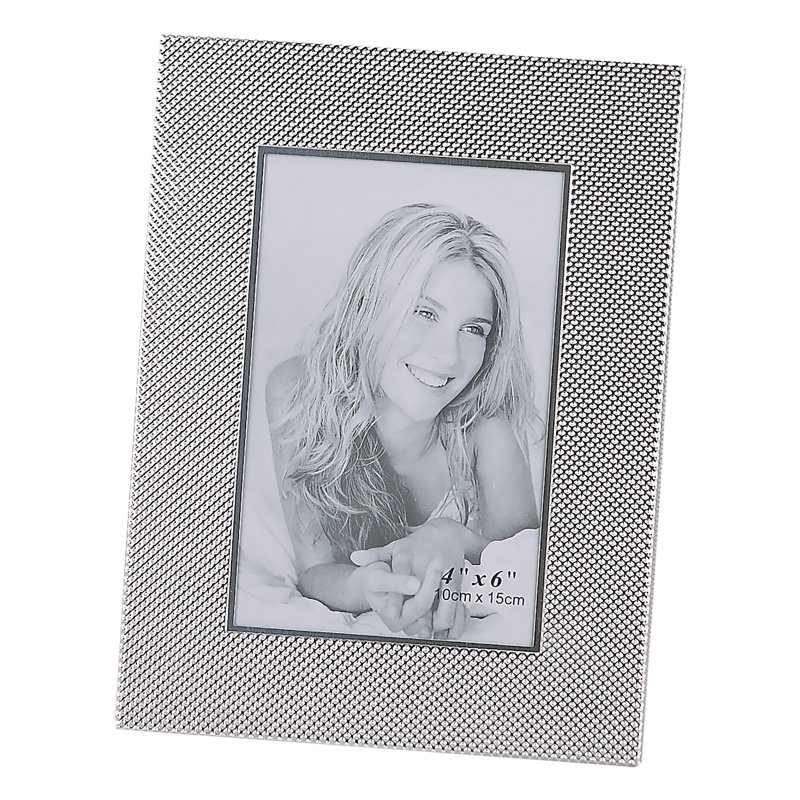 Lemley Silver Metal Matte Picture Frame with Mat, 4" x 6"