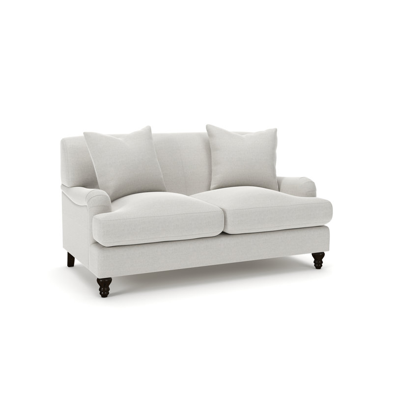 Walters 59" Velvet Loveseat, Drusky Ivory Sustain® Basketweave