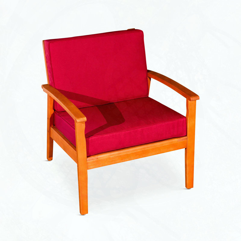 Chaise longue avec coussins Deep Eucalyptus, Naturel
