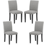 Ensemble de 4 chaises d'appoint sans accoudoirs avec pieds en bois massif