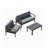 3-Piece Modern Aluminum Patio Conversation Set-436070579