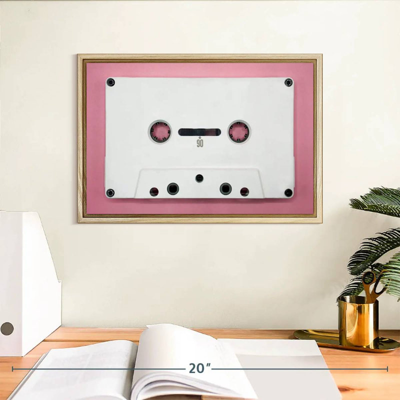 Cassette blanche, Cadre flottant en bois naturel, 13 po x 9 po