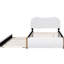 Lit plateforme double avec lit gigogne double en blanc, fabrication en bois massif pour une bonne nuit de sommeil, support de tête de lit, lit gigogne sans sommier, fabrication en blanc