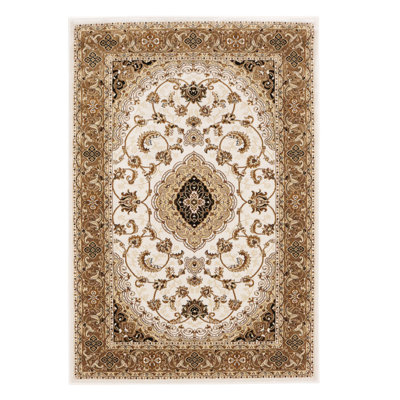 Tapis de style oriental floral ivoire Gachette 4 pi 2 po x 6 pi 1 po