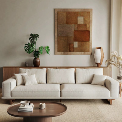 Wabi-Sabi Tofu-Block Mid-Century Washable Sofa