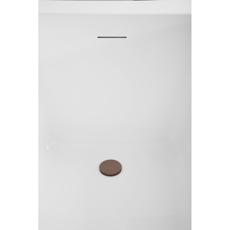 59" Streamline Soaking Freestanding Tub and Tray With Internal Drain, Matte Oil Rubbed Bronze