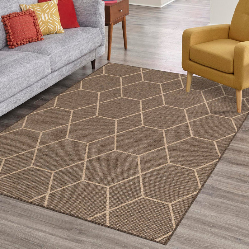 Geometric Indoor Rug, Rectangle 5'3" x 8'