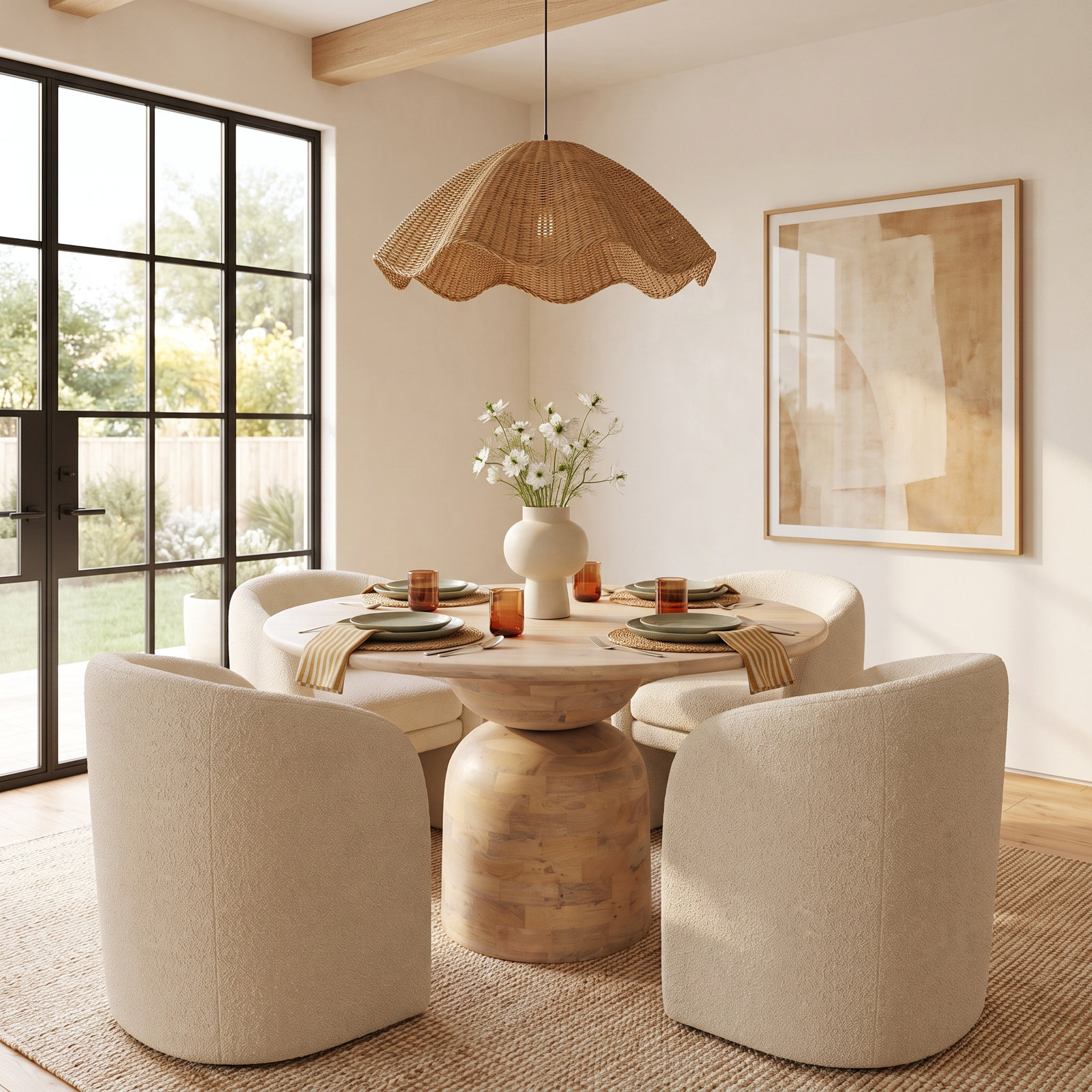 Kashida 47" Mango Dining Table, Light Brown