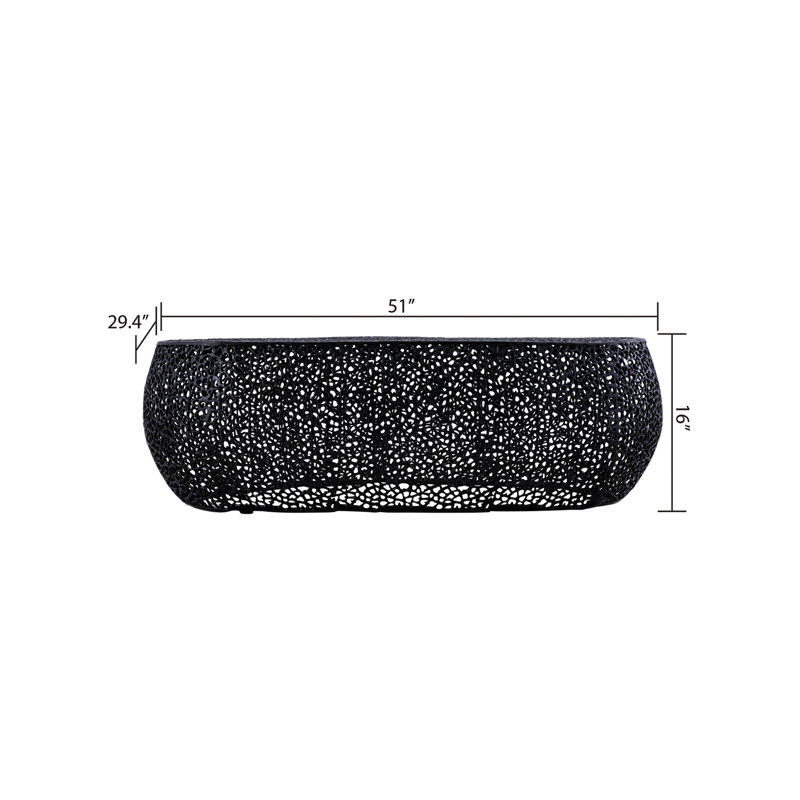 Table basse ovale noire, Noir