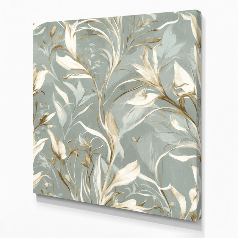 «Abstract Florals 24», art mural sur toile grise, H 8 po x l 8 po