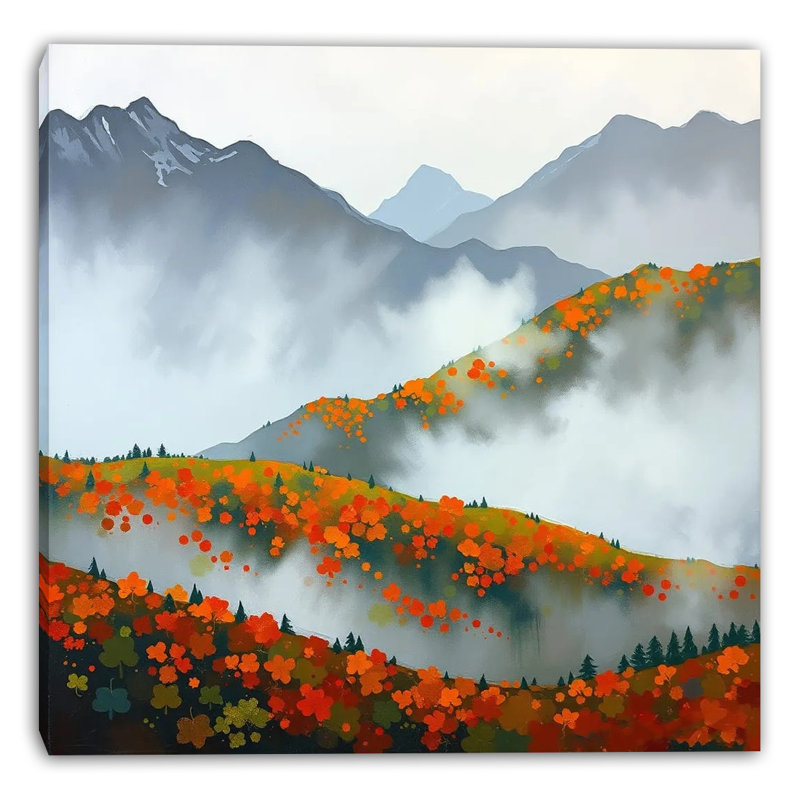«Autumn Blooming Hills», art mural sur toile tendue, H 30 po x l 30 po