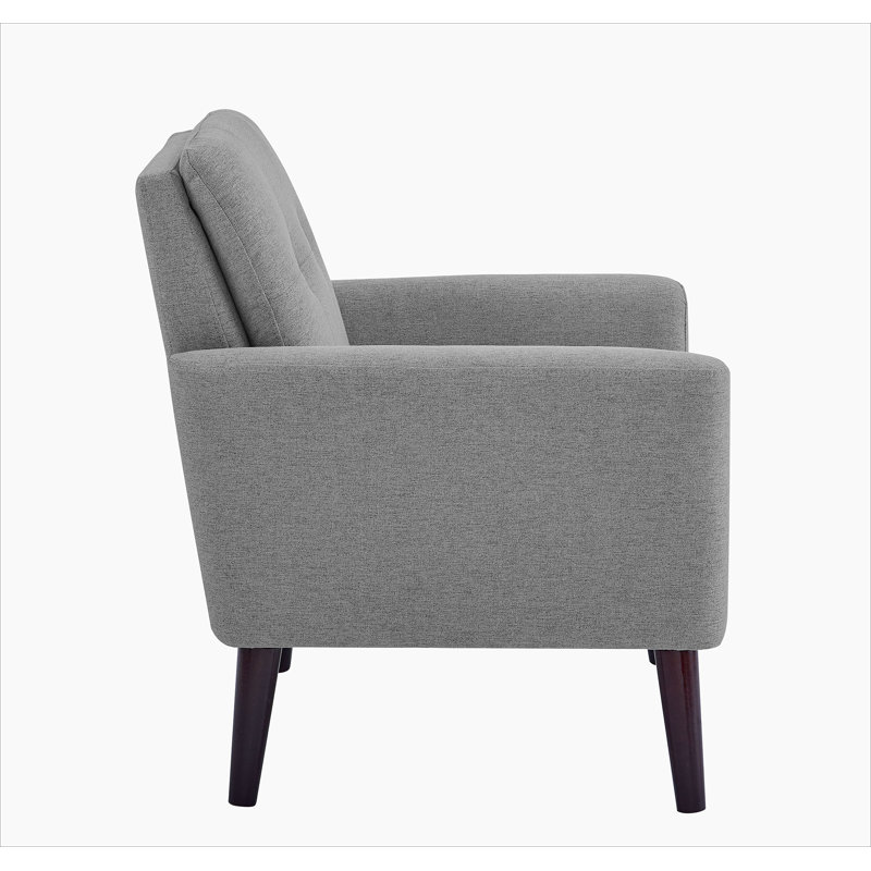 Fauteuil capitonné et rembourré, Gris