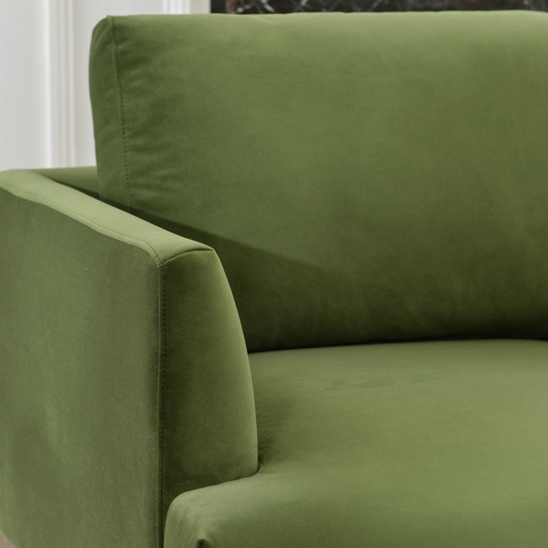 Fauteuil Miller, Velours vert olive
