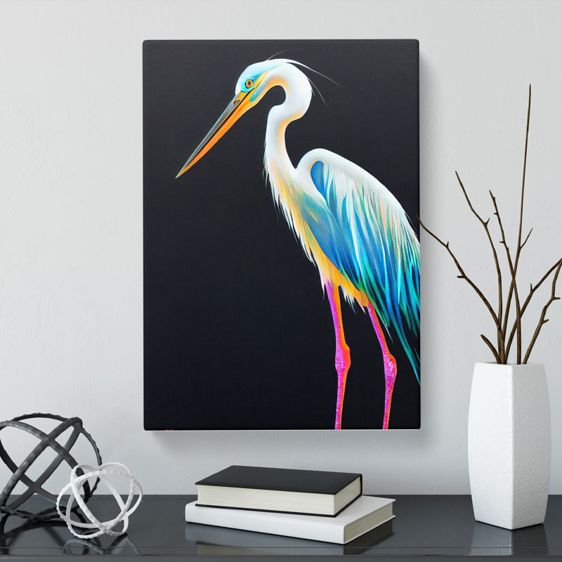 Alpert Heron Bird - Wrapped Canvas, 76cm H x 50cm W x 3cm D