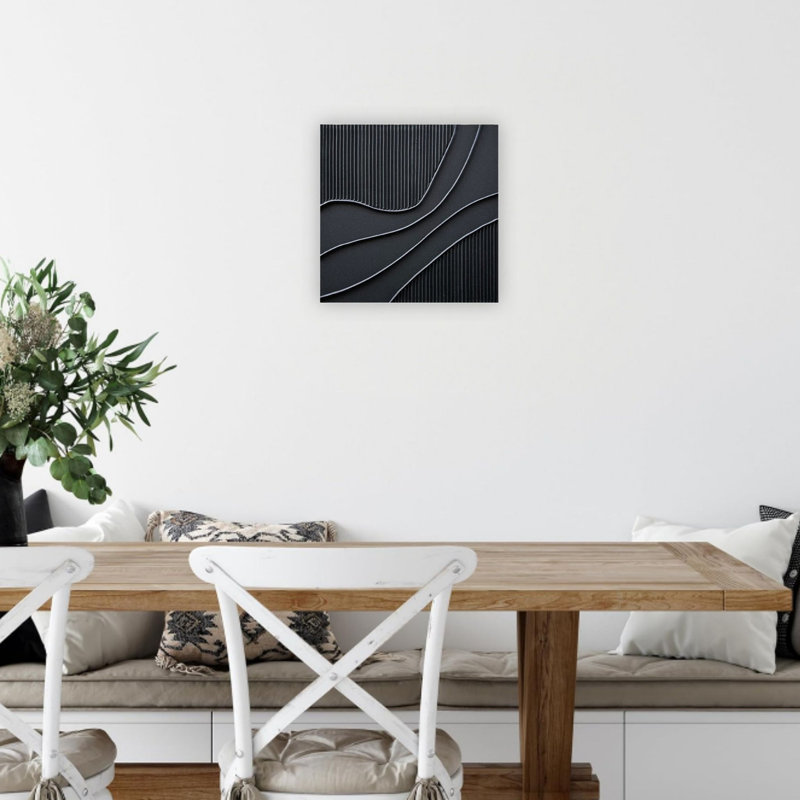 Black Texture Minimalist Canvas Wall Art 24 X 24