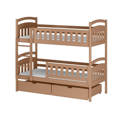Ignas Bunk Bed with Storage 90 x 190cm Foam Mattress Set