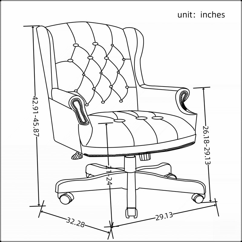 Fauteuil de bureau de direction Executive - Design ergonomique - Siège et dossier rembourrés épais - Cuir d'unité centrale avec roulettes à roulement en douceur, paquet de 1
