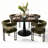 4 - Person Dining Table Sets With Round Table & 4 Upholstered Velvet Chairs-895258791