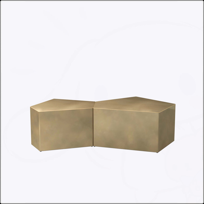 Ensemble de tables basses gigognes irrégulières à motif géométrique pour la vie, tables d'appoint compactes et élégantes, parfaites pour le salon