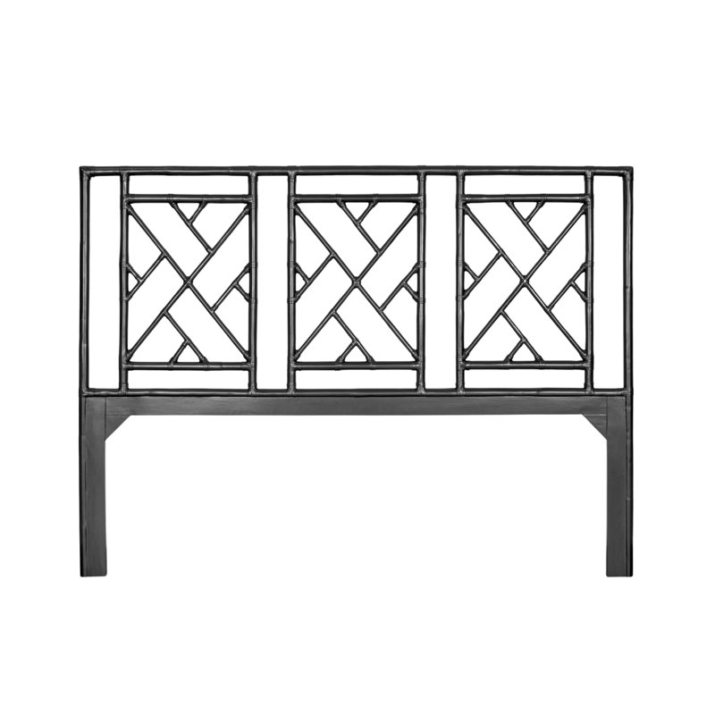 Cowden Geometric Rattan Headboard, King, Black