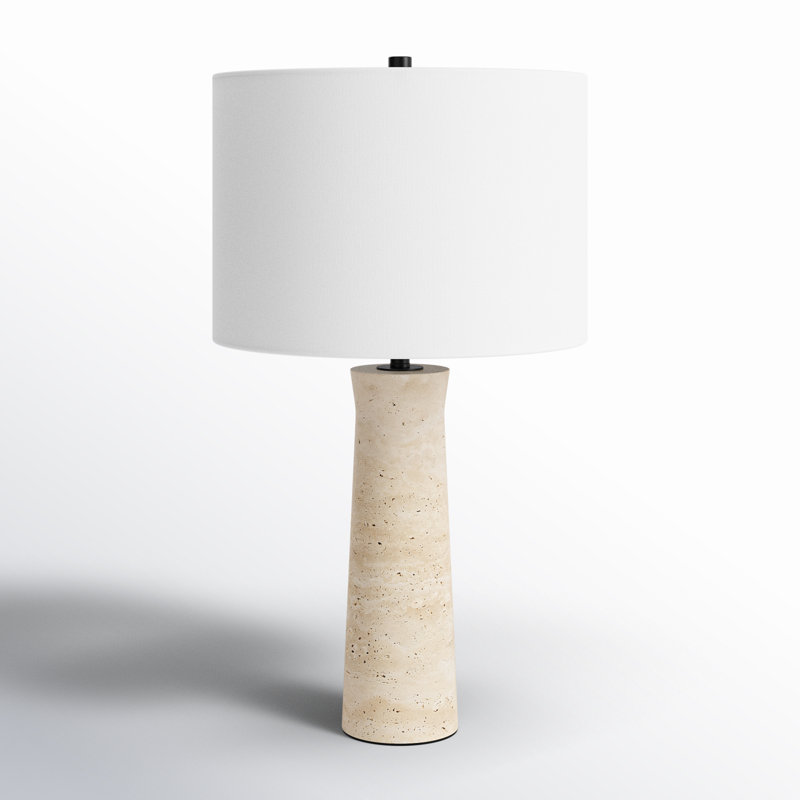 Murano Stone Table Lamp, Light Wood