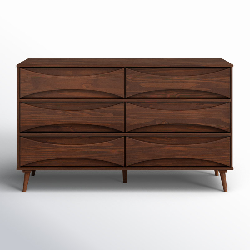 Commode double 6 tiroirs Amoakuh, Noyer