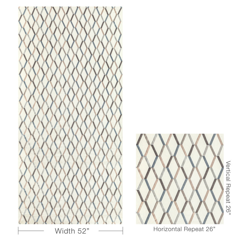Gem to the Max Fabric, Beige/Blue 
