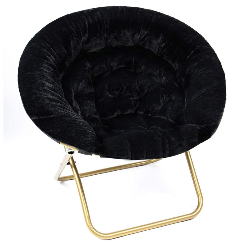 Donamarie Upholstered Accent Chair, Black Faux Fur