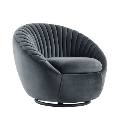 Upholstered Swivel Barrel Chair