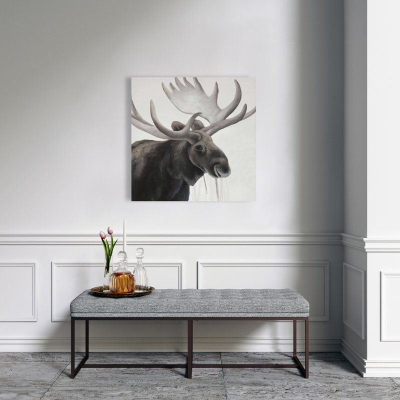 Rustic Moose Brown Canvas - Home Decor Wall Art | Deer Theme
