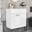Meuble-lavabo mural flottant avec lavabo, tablettes réglables-1357578419