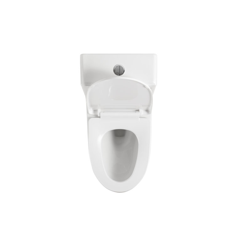 Toilette monobloc 1,1 / 1,6 GPF allongée à hauteur de confort très grande, certifiée CUPC, certifiée WaterSense, céramique, couleur blanche, siège à fermeture en douceur