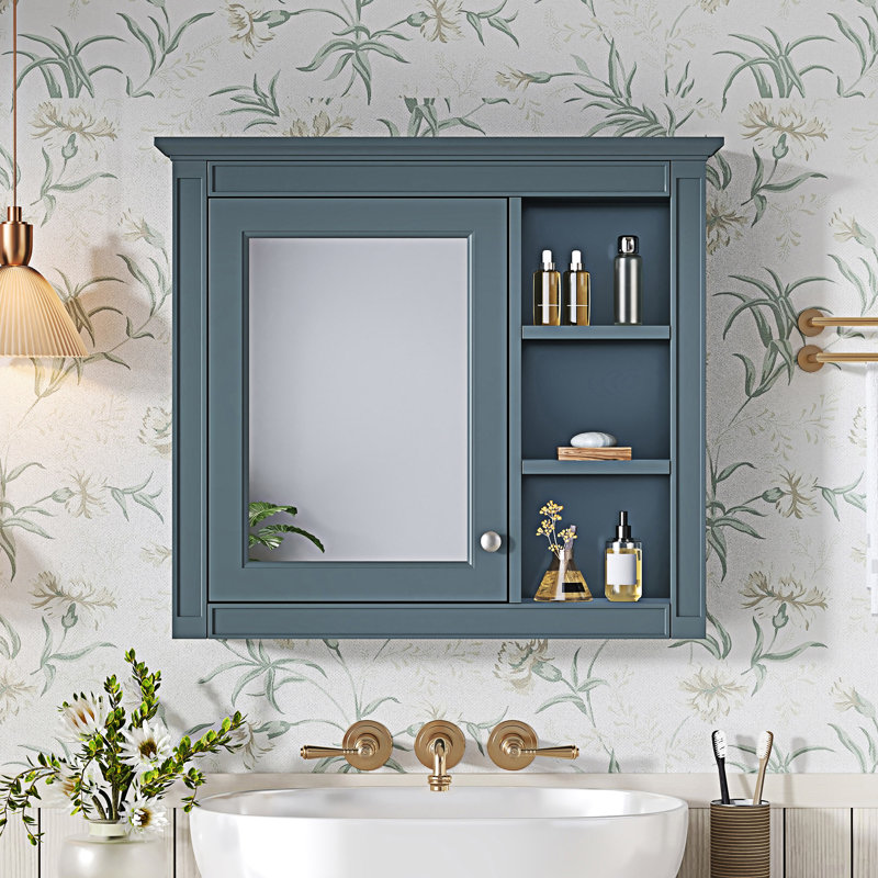 Armoire de rangement murale pour pharmacie, Bleu