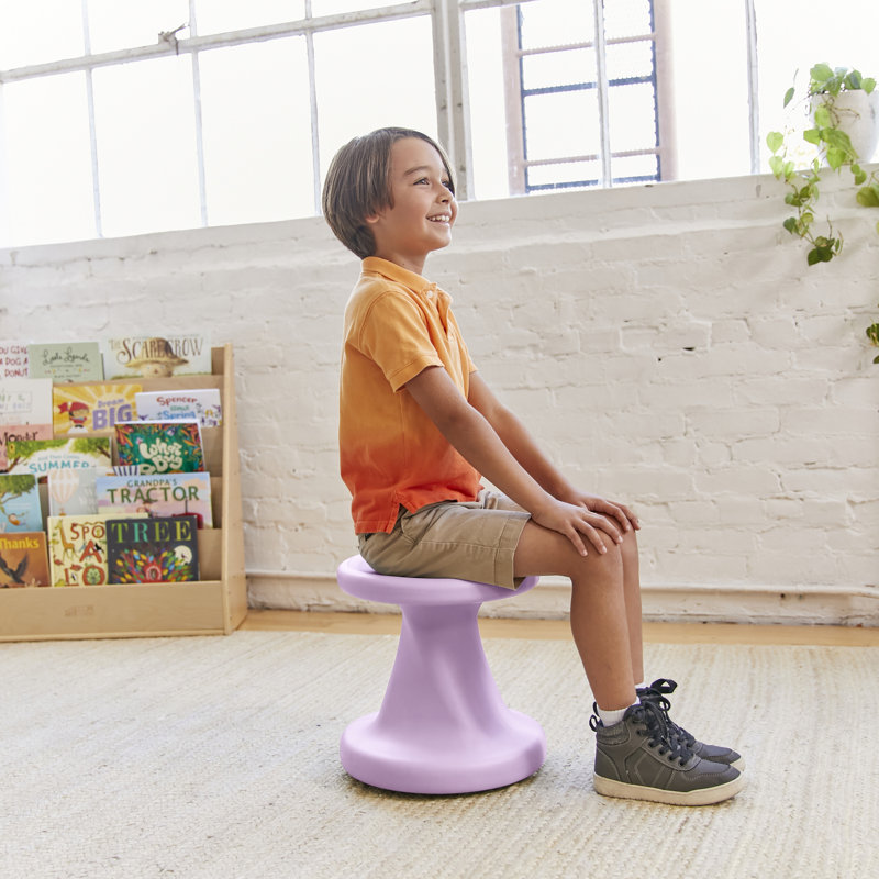 Tabouret ECR4Kids Twist Wobble, siège 14 po, siège actif, Mauve clair