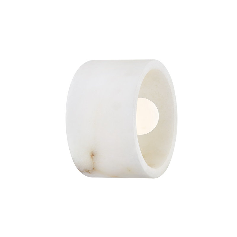 Loris Flush Mount, Off White Alabaster